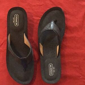 Coach Black Flip Flops